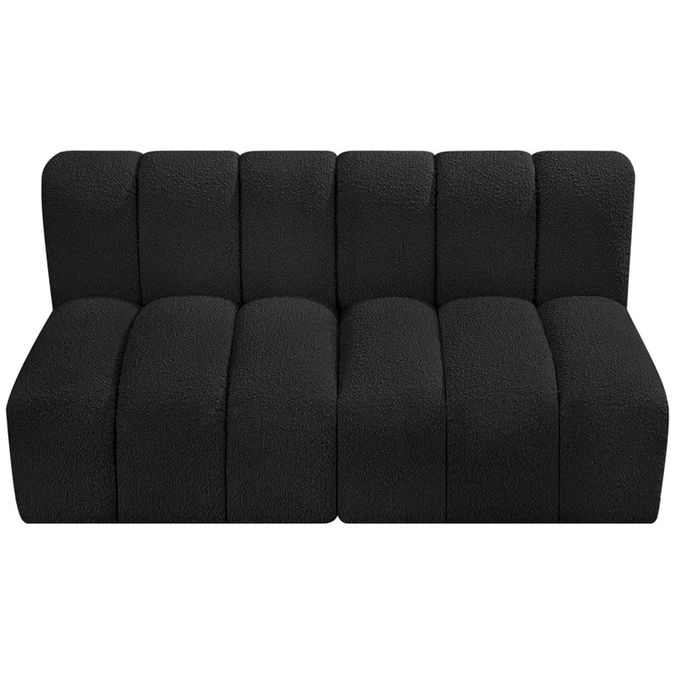 Black Arm Less Two Seater Sofa - Image 2