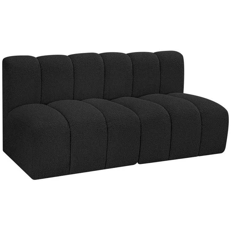 Black Arm Less Two Seater Sofa - Image 3