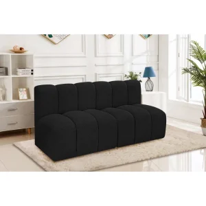 Black Arm Less Two Seater Sofa