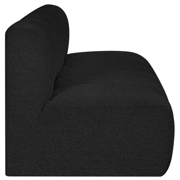 Black Arm Less Two Seater Sofa - Image 5